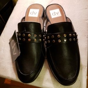 NEW dv Dolce Vita Amery Black  Mules Slip On Back